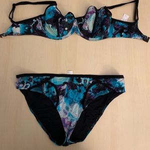 Freya jewel colored floral pattern bikini
